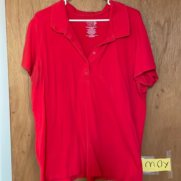 Time and Tru Tops - Womens red Polo Shirt XXL